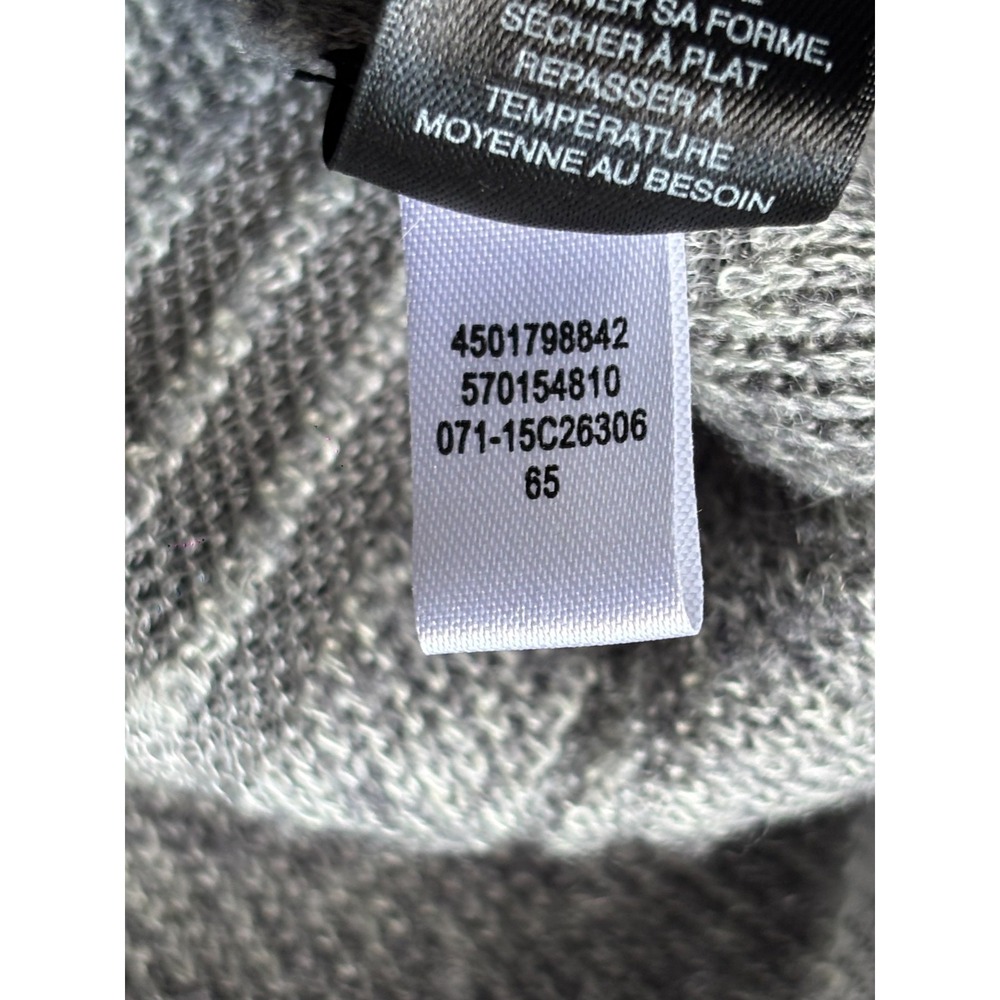 Chico's Sweater Women's 3 Gray Round Neck Long Sleeve Sheer Chevron Pullover - Picture 4 of 8